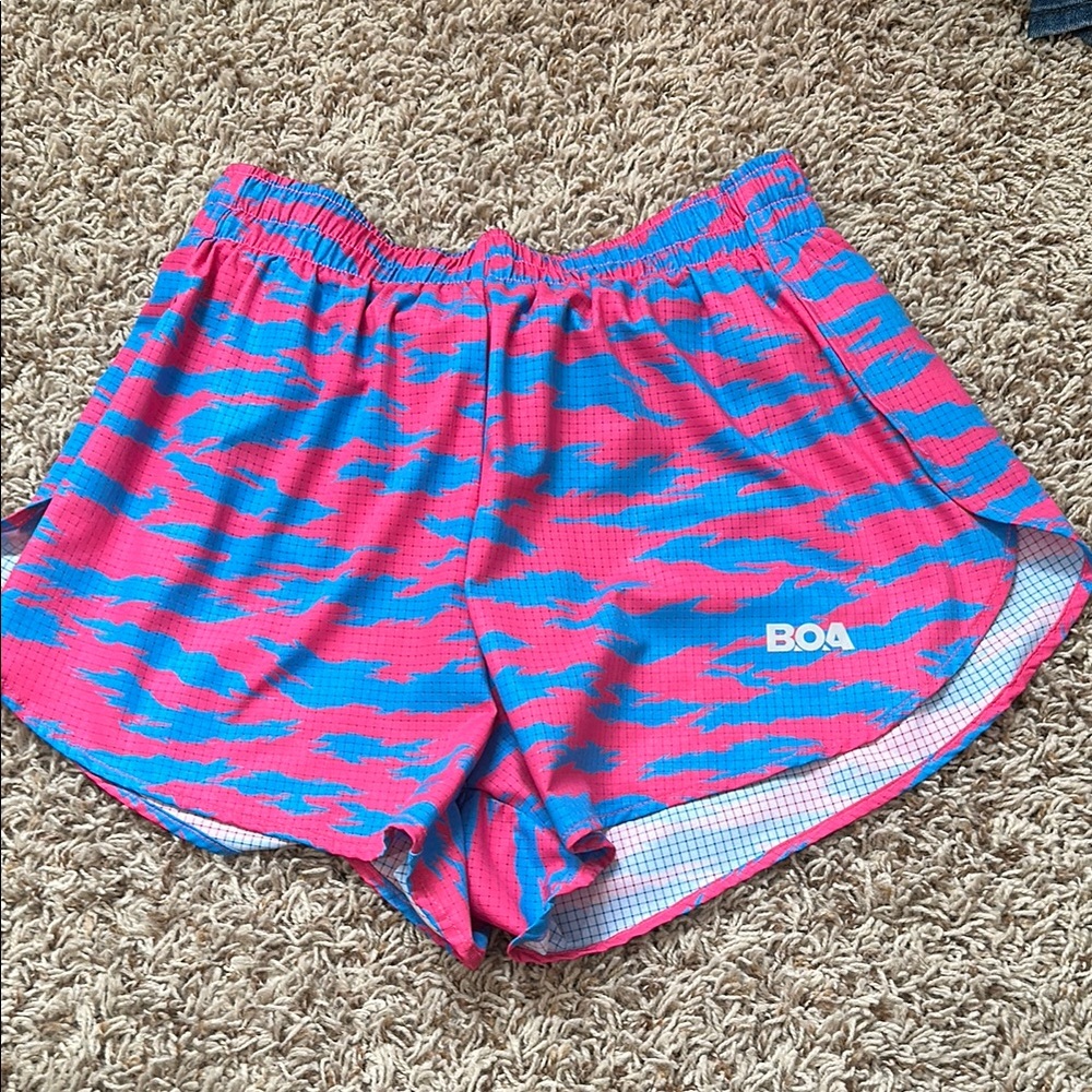 Women's Pink and Blue Running Shorts